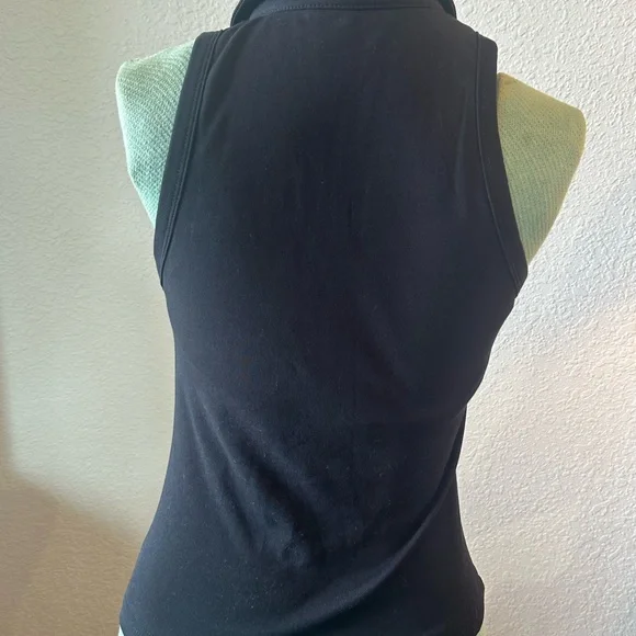 OGL Black Collared Tank Top, with built in uplift support - Picture 2 of 5